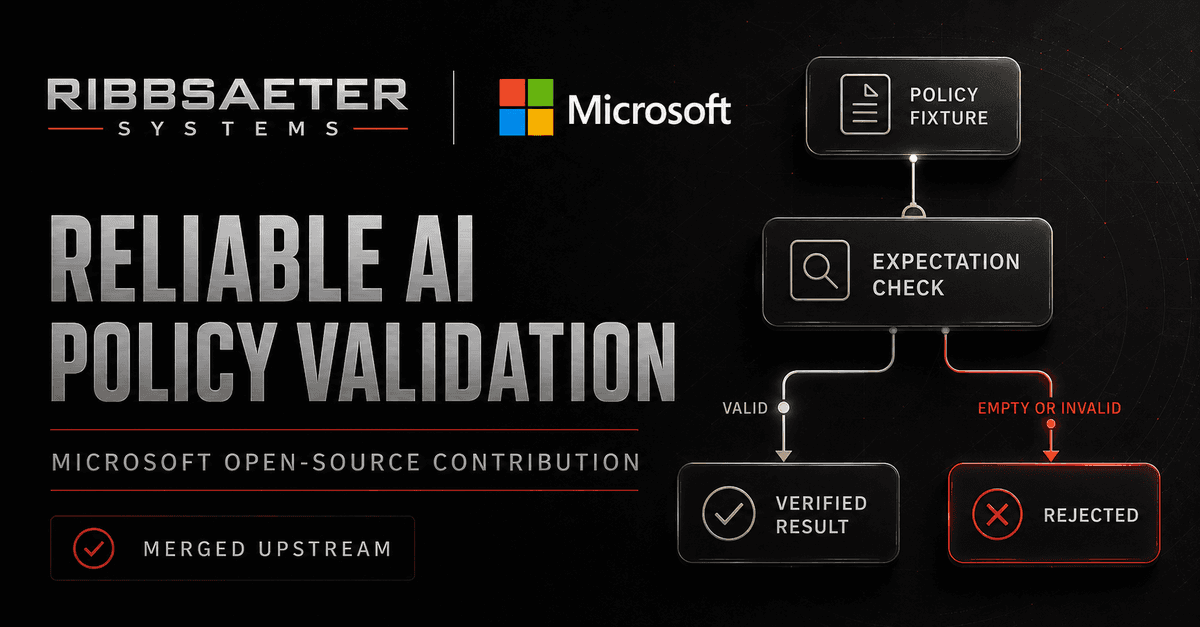 Reliable AI policy validation upstream contribution for merged Microsoft PR #3442 by Patrick Ribbsaeter
